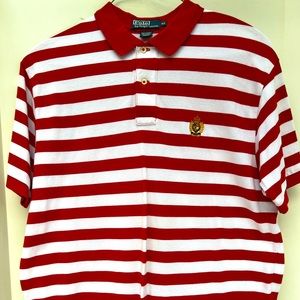 Ralph Lauren polo.  Red/white stripe. XL.  EUC!